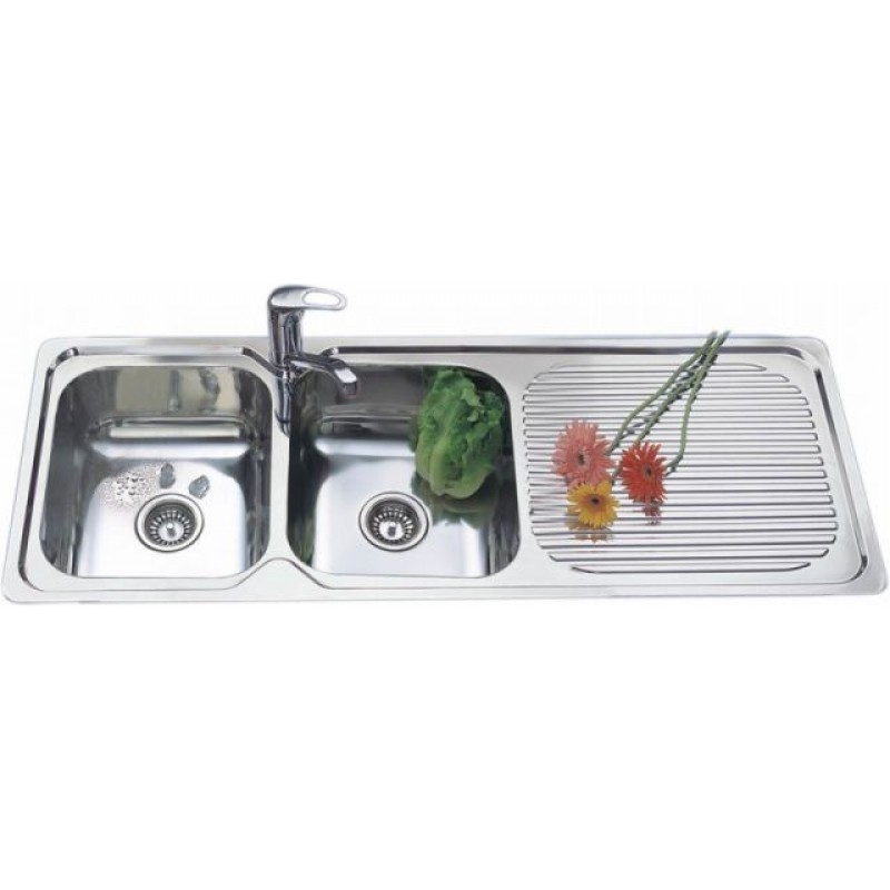 Double Bowl Kitchen Sink - 1200x500mm